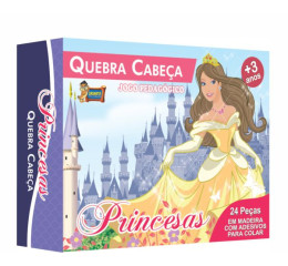 JOGO QUEBRA CABEÇA MADEIRA 24PÇS PRINCESAS 4040